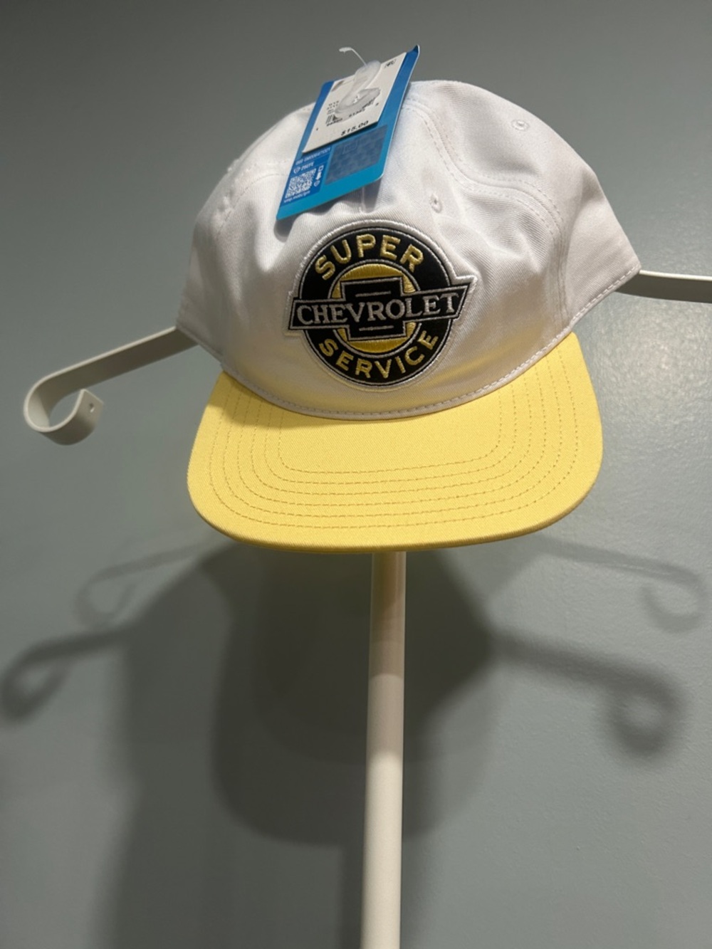 Chevrolet Super Service White and Yellow Cap